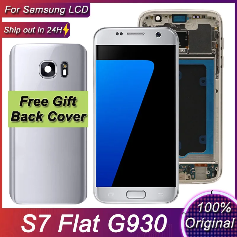 5 1 ''новый оригинальный G930F дисплей для Samsung Galaxy S7 G930 ЖК-дисплей с рамкой G930FD