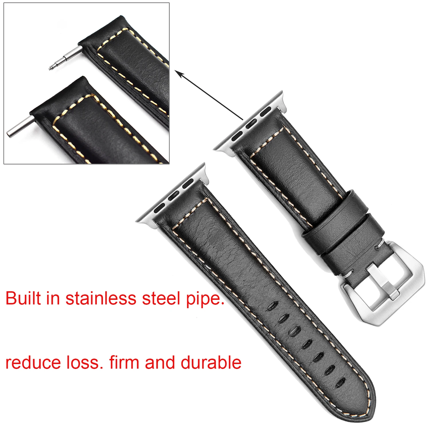Onthelevel Genuine Leather Strap Watch Band 44mm 40mm & Watch Strap 42mm 38mm For watch Watchband #D