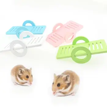 

1Pcs Mini Eco Board Mini Seesaw Pet Hamster Chinchillas Small Animal Exercise Chew Pet sports toy non-slip cart Toy