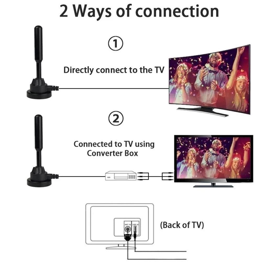 Signal Receiver Antenna Digital Booster Arial Aerial Indoor TV DVB-T DTMB HDTV