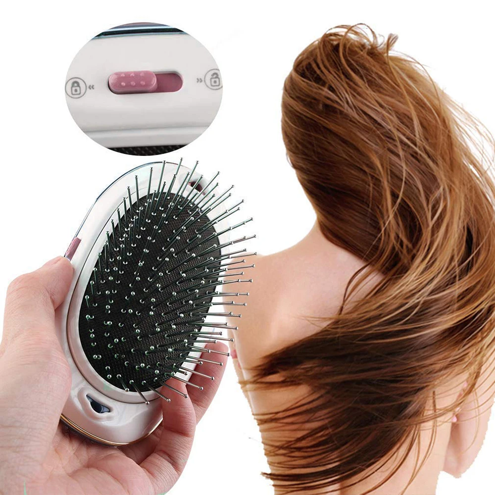 Ионная Щетка для волос, мини портативный выпрямитель для волос, щетка для выпрямления отрицательных ионов, электрическая массажная расческа, прямые волосы, щетка