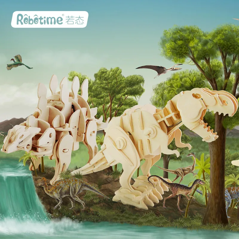 

Robotime 3D Wood 3D Puzzle Model Voice Dinosaur Model Adult Educational Toy Wooden CHILDREN'S Toy Gift