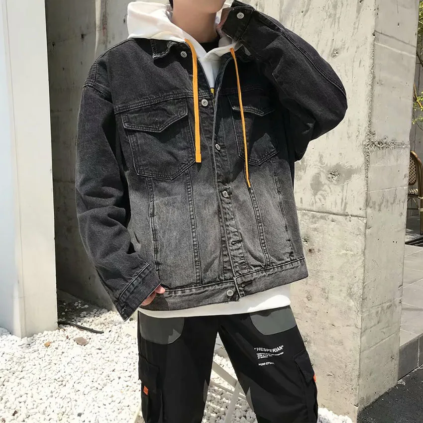 

Men's Denim Jacket Loose Casual Trendy Gradient Plus Size Harajuku MAGGIE'S WALKER Spring/Summer New Korean Handsome Streetwear