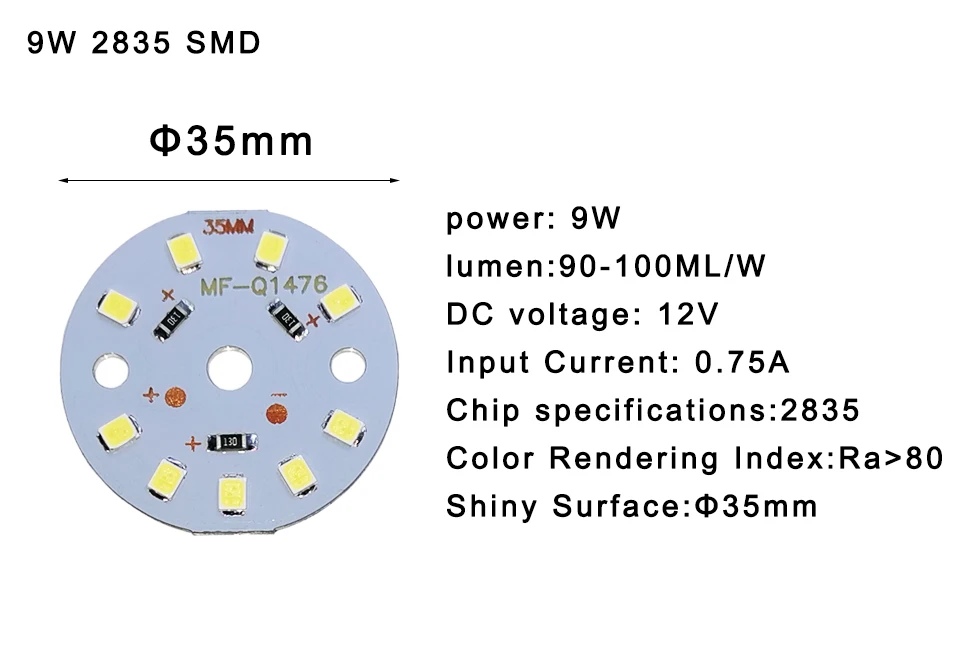 5PCS a Lot DC12V LED 2835 SMD Chip LED Bulb Lamp 3W 6W 9W 12W 15W 18W Brightness Light Board For led bulb led downlight