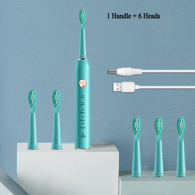 Electric Toothbrush USB Rechargeable 5 Modes Ultrasonic Automatic Brush Timer Waterproof Dental Brush Teeth Whitening