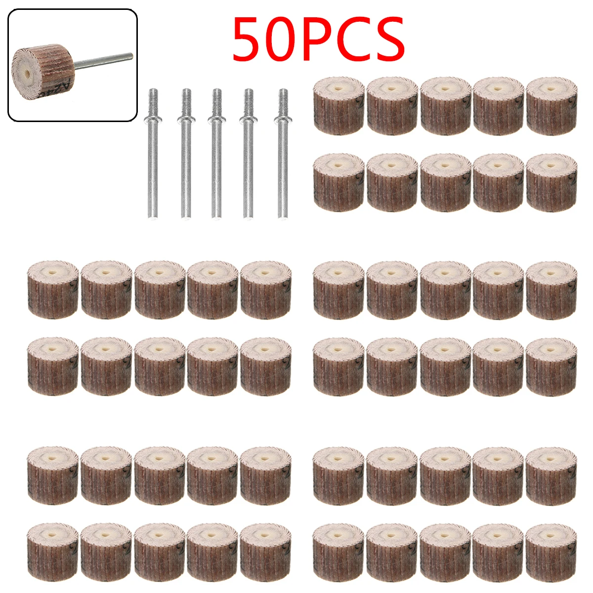 

50pcs Sanding Flap Disc Grinding Flap Wheels Brush Sand 80-600 Grit For Abrasive Grinder Rotary Tool Shaft Drill