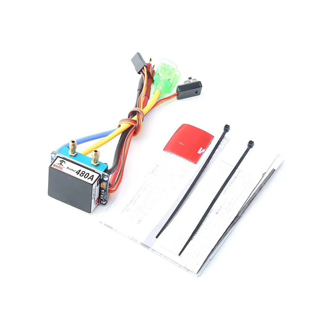 480A Brushed Esc Dual-Way Bidirectional Water/Air-Cooled Waterproof Speed Controller For Rc Cars/Boats | Игрушки и хобби