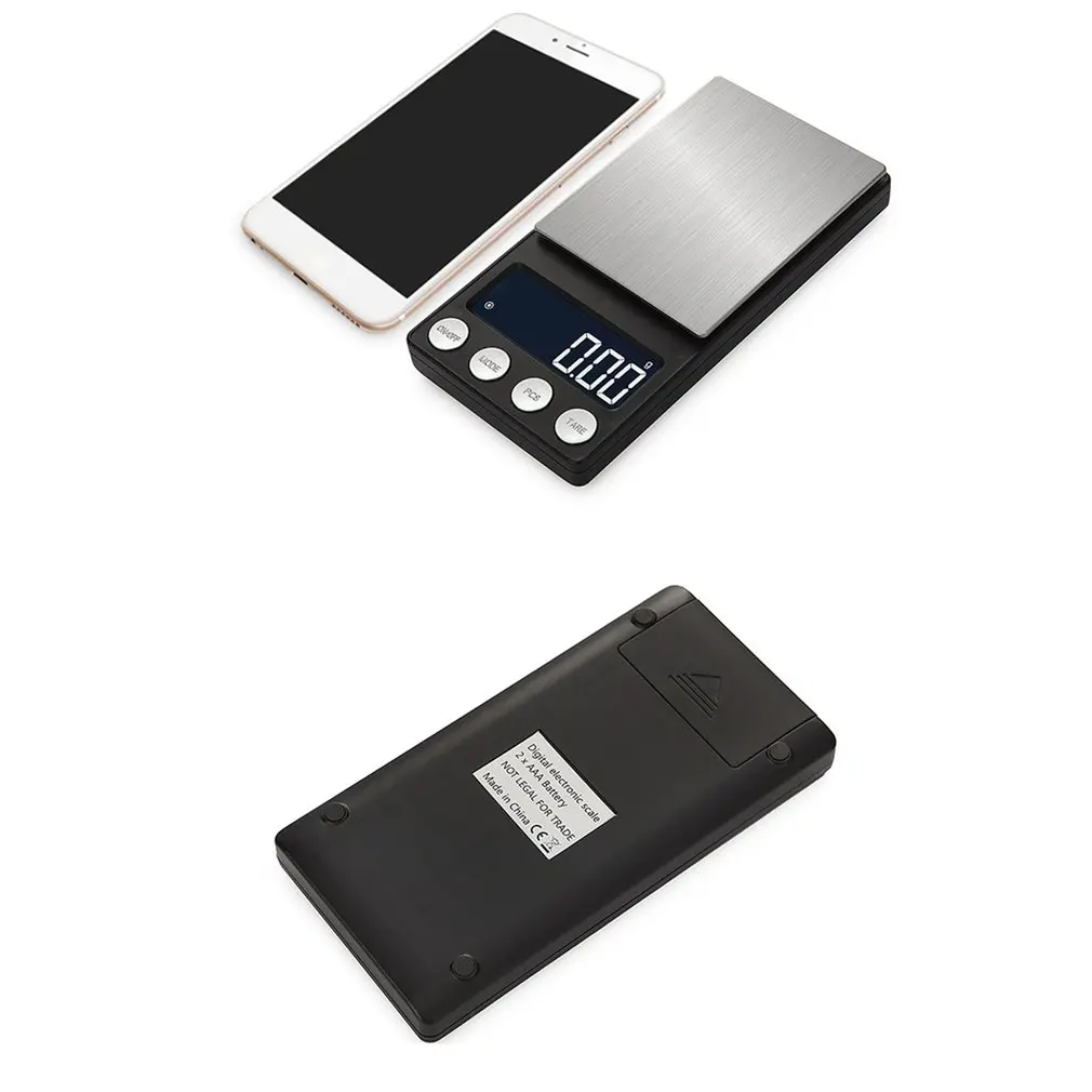 Pocket Jewelry Digital Scale Batteries Supply Portable Flat LED Electronic Scales With Tray 300/500 0.01/0.1g Sale