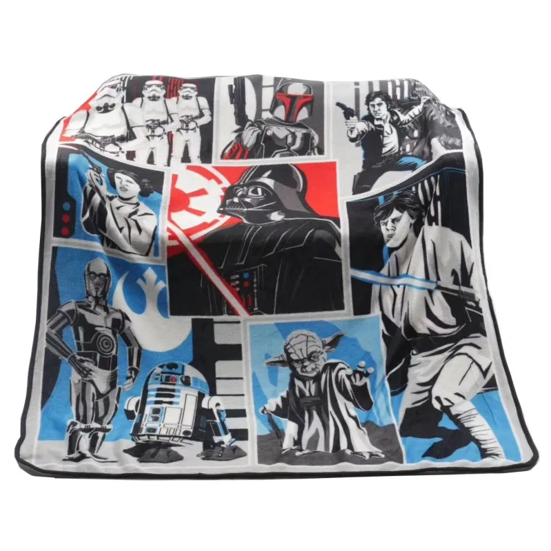 Grey Black Star Wars Plush Throw Fleece Blanket for Boys Flatsheet 127x152cm on Sofa Cars Plane | Дом и сад