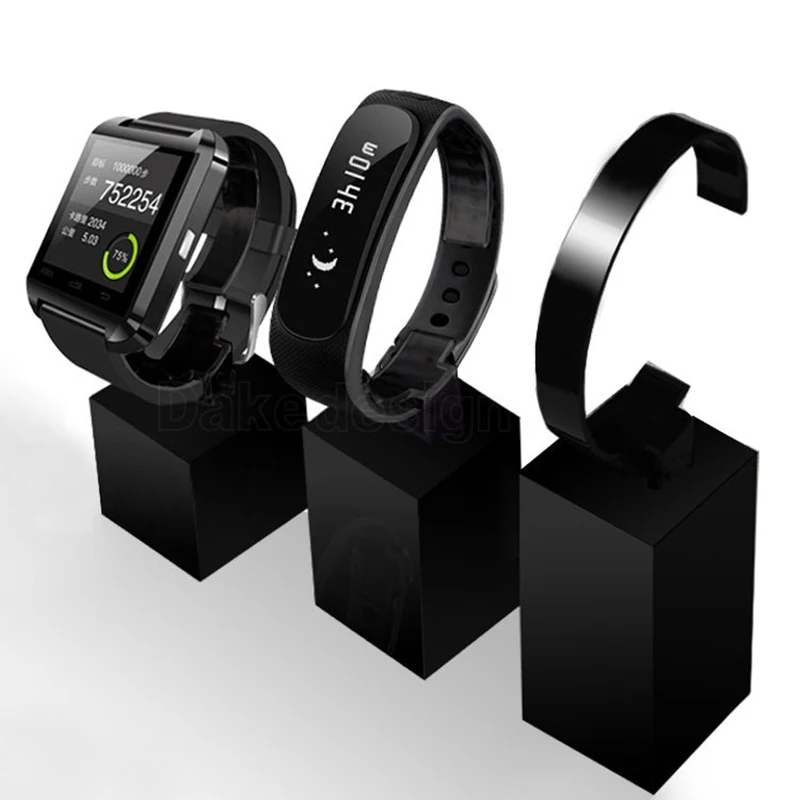 

Watch Stand Case Acrylic Cube Display Rack S+M+L Size Black Watch Bracket Rotating Men Women Watch Jewelry Display stand