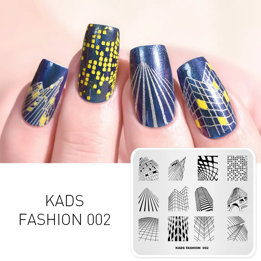 Fashion 002 KADS пластина для стемпинга для нейл-арта 63 дизайна модная серия маникюрные штамповочные пластины шаблон изображения ногтей штамп пластина шаблон для печати - Цвет: Fashion 002
