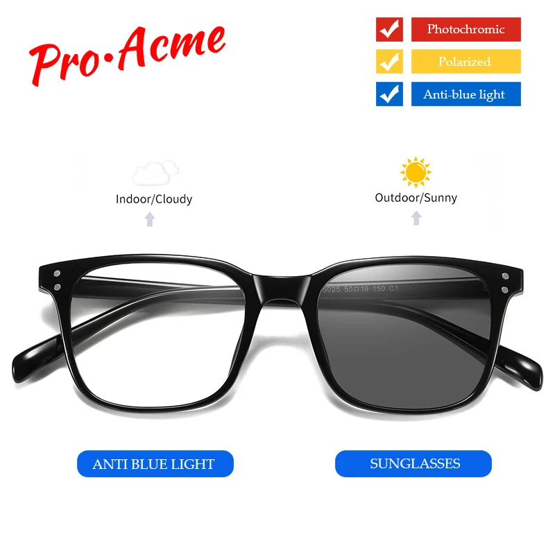 Очки солнцезащитные Pro Acme TR90 для мужчин и женщин фотохромные Поляризационные