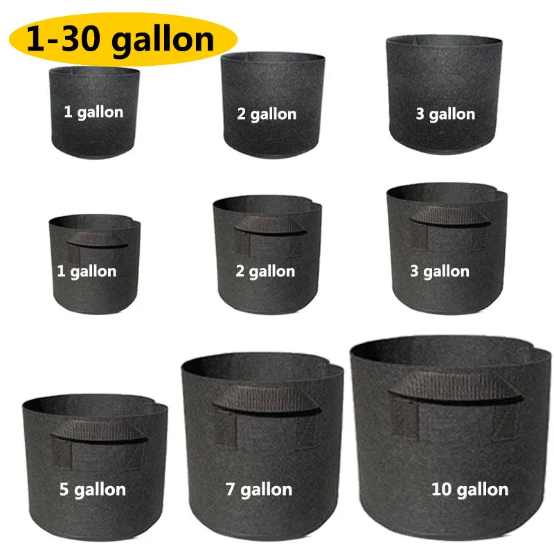 6 Size Round Shape Vegetable Plants Grow Bag For Home Garden Cultivation Pot Fabric  Fruit   Growing Bags Planter