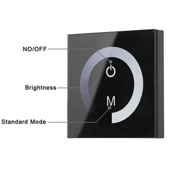 

3 Channel Touch Screen Panel Wall Recessed Touchable LED Dimmer For Single Color LED Light