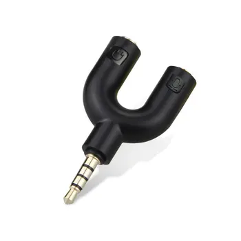 

Earphone Adapter Computer Headset Couple Audio Splitter Male to 2 Female Stereo Adapter for Smartphone U Shape 3.5mm Stock