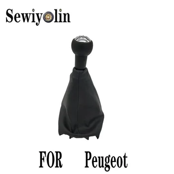 

Car Gear Stick Shift Lever Knob Leather 5 Speed Manual For Peugeot 206 306 307 308 408 For Citroen Saxo C2 C4 Picass PU