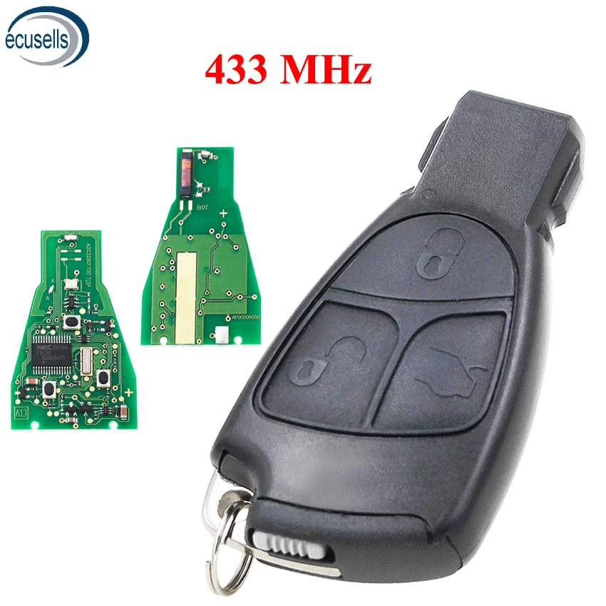 3 Buttons Smart Remote Car Key Fob 433MHz for Mercedes-Benz 2000