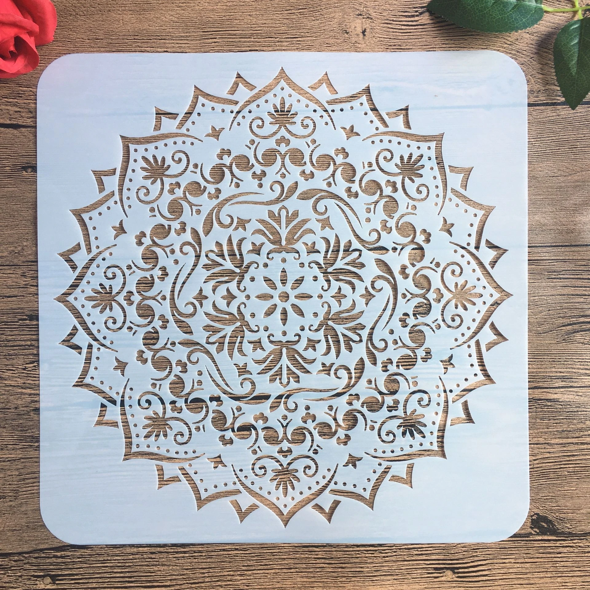 30*30 см большой круглый цветок Мандала diy трафарет живопись раскраска для