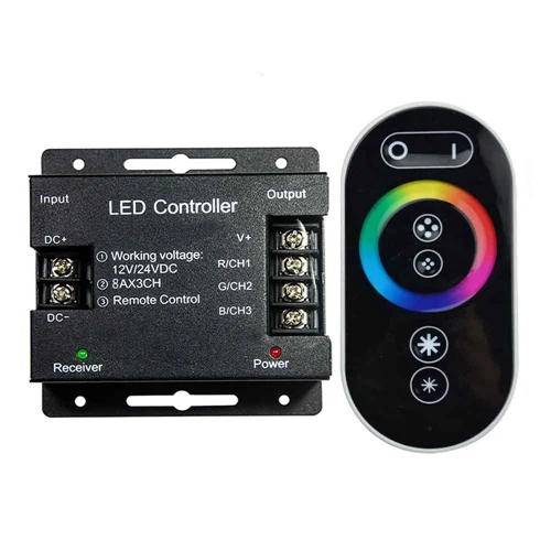Светодиодный Управление; 12-24V сенсорный пульт дистанционного управления RGB Управление 24A 3 канала Светодиодные ленты светильник RF Управление; для SMD5050 3528 RGB светодиодный лента - Цвет: Black