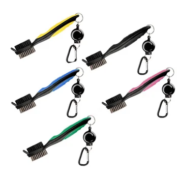 

Golf Brush Club Groove Cleaner with Retractable Extension Cord Easily Attaches to Golf Bag Deep Clean Grooves Cleaning Club Face