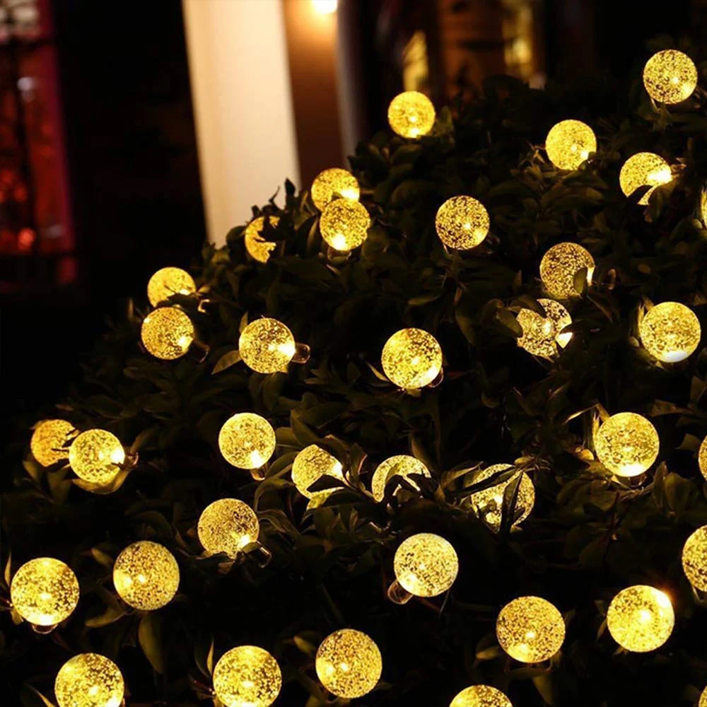 warm white Junejour 30/60LED солнечные лампы гирлянды с дистанционным управлением для наружного садового освещения - Испускаемый цвет: warm white