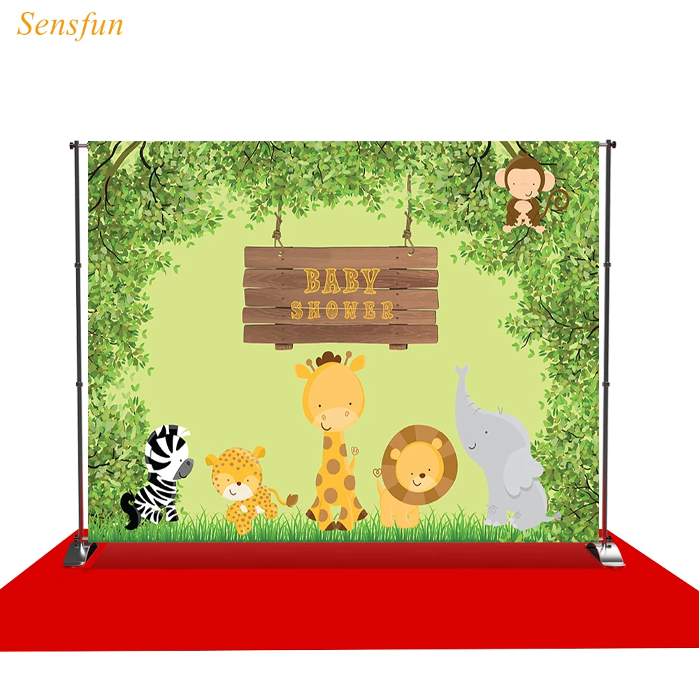 LEVOO фон для фотосъемки с изображением Baby Shower Jungle Животные лесной фотосессия