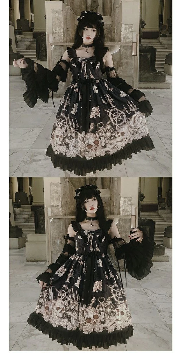 Cosplay&ware Japanese Gothic Jsk Lolita Dress Women Vintage Victorian Sleeveless Bow Princess Tea Party Dresses Girls Chic Print -Zentai shop online H0161e7e612aa433488ca922b8261b28fW.jpg