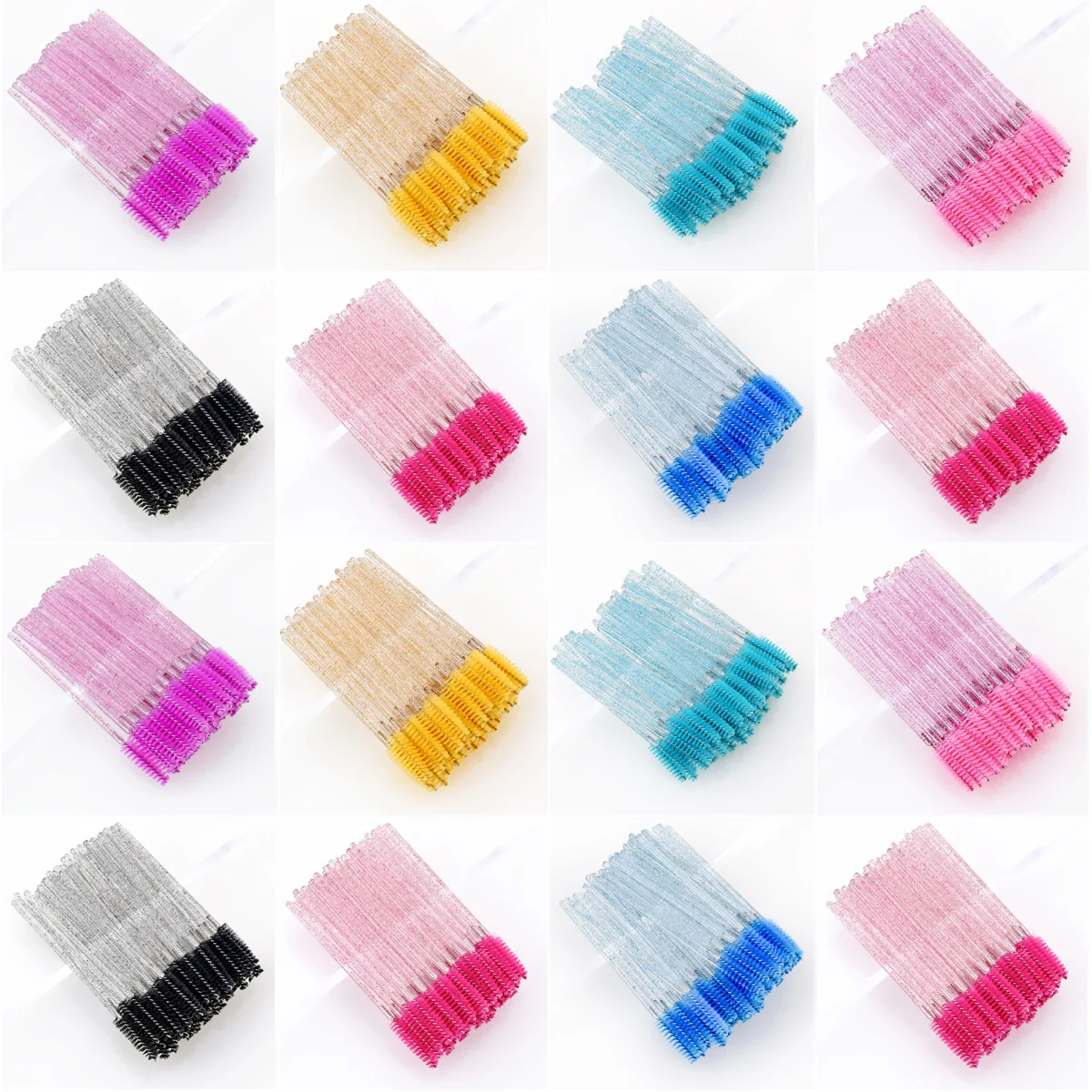 Good Quality Disposable 50 Pcs/Pack Crystal Eyelash Makeup Brush Diamond Handle Mascara Wands Extension Tool New Hotting |