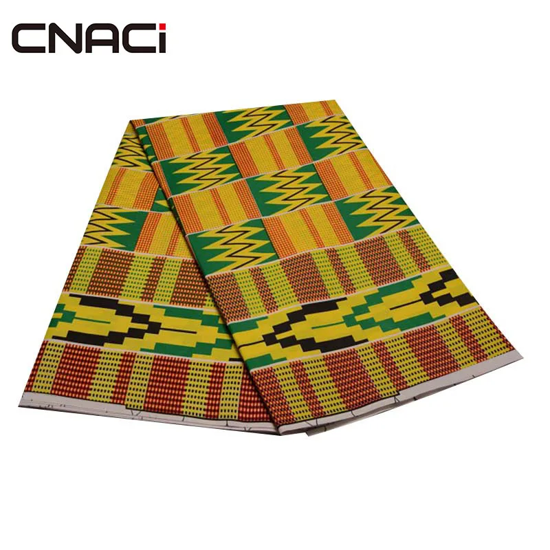 CNACI 6 ярдов Новая африканская Гана ткань Kente Мода настоящий воск Анкара ткани Африканский принт Tissu воск Гана ткань Kente - Цвет: 19030037