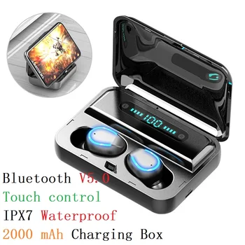 

Wireless Earphone F9-5 TWS Bluetooth 5.0 LED Display 8D Bass Stereo Mini sport In-ear Earbuds Handsfree Hifi 2000mAh Headset