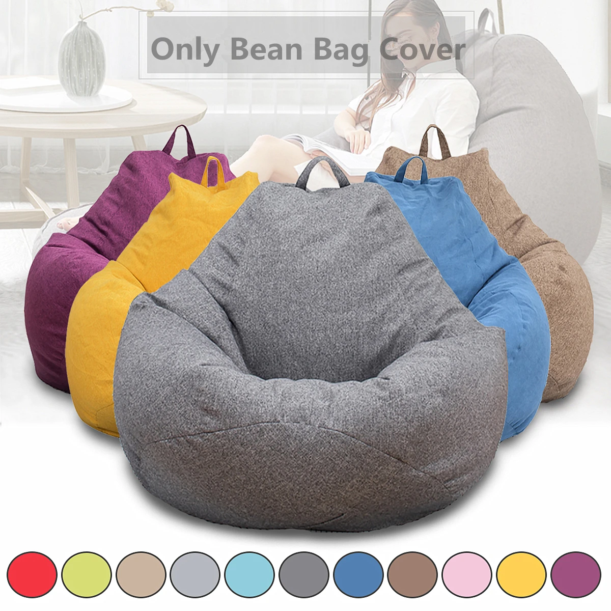 Billige Faul Sitzsack Sofas Abdeckung Stühle ohne Füllstoff Leinen Tuch Liege Sitz Sitzsack Puff asiento Couch Tatami Wohnzimmer Möbel