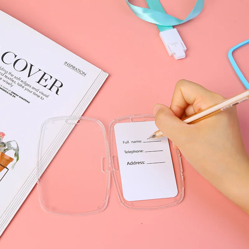 DIY Прозрачный чехол для удостоверения личности, студенческий значок, держатель для карт, Женский мультяшный силиконовый подвесной чехол для визиток, чехол s, защита от падения