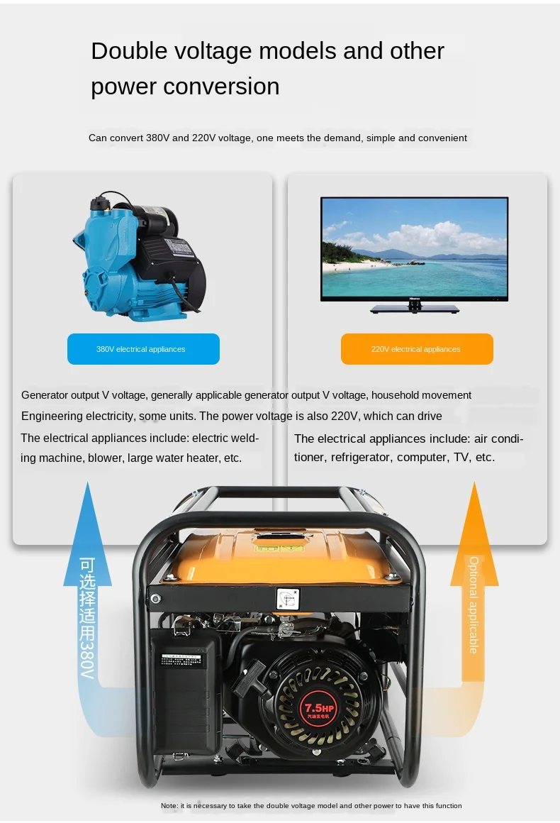 Gerador de Gasolina Mudo ao ar v e 380 mão Casa Pequena Monofásica v 5 kw Trifásico Livre 220 Cheap Geradores à gasolina