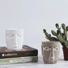 Европейский творческий человеческое лицо Искусство Ваза геометрический портрет цветочный горшок для суккулентных растений цемент ремесла украшения дома аксессуары R3903