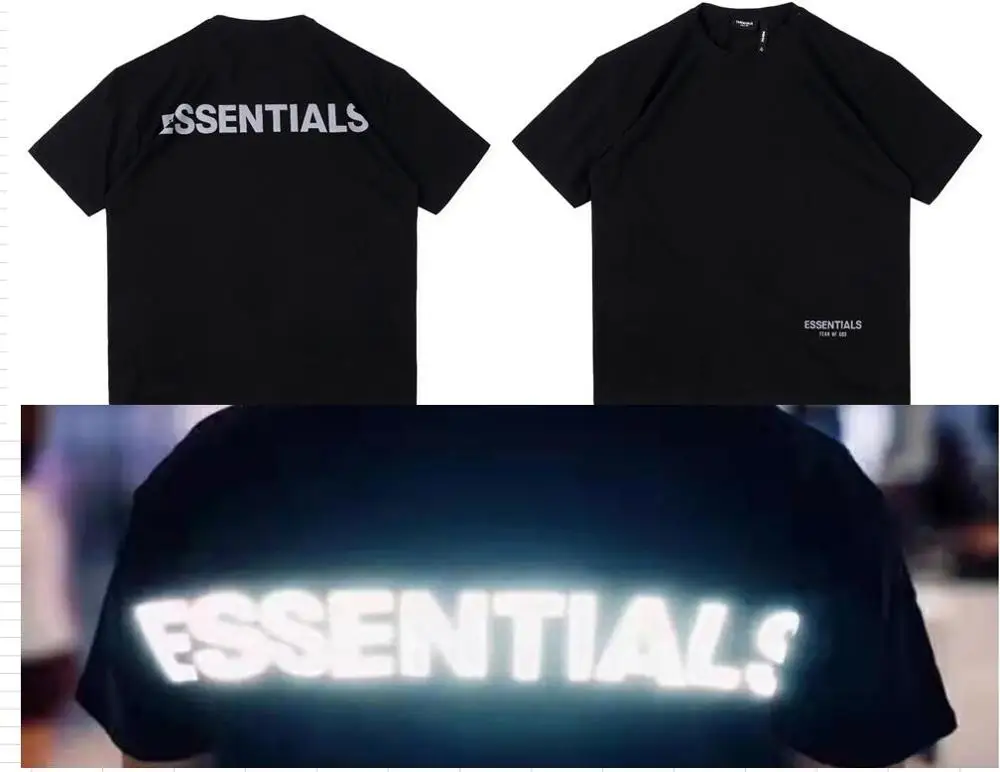 

2019 Hip Hop 6th fog Essentials 3M Reflective Tee Skateboard Cool Tshirt Fog Men Women Cotton Short Sleeve Casual T Shirt