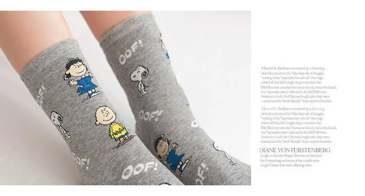Ins стиль носки для женщин мультфильм аниме Досуг хлопковые носки Snoopy собака колледж Стиль студенческие Гольфы Q1526