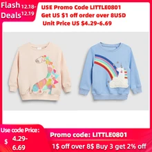 Little maven2-7Years Autumn Cotton Giraffe Print Toddler Kid's Baby Girl's Sweatshirt Children's Clothes For Girl Sweater Fleece