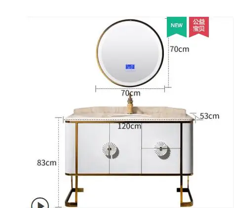 

European-style smart bathroom cabinet combination bathroom cabinet stainless steel bathroom washbasin cabinet vanity sink combin