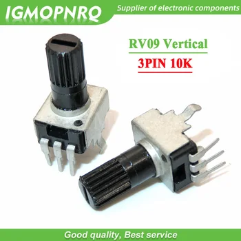 

10PCS RV09 vertical handle length 12.5mm 10K 0932 adjustable resistance 3Pin B103 sealed rotary potentiometer