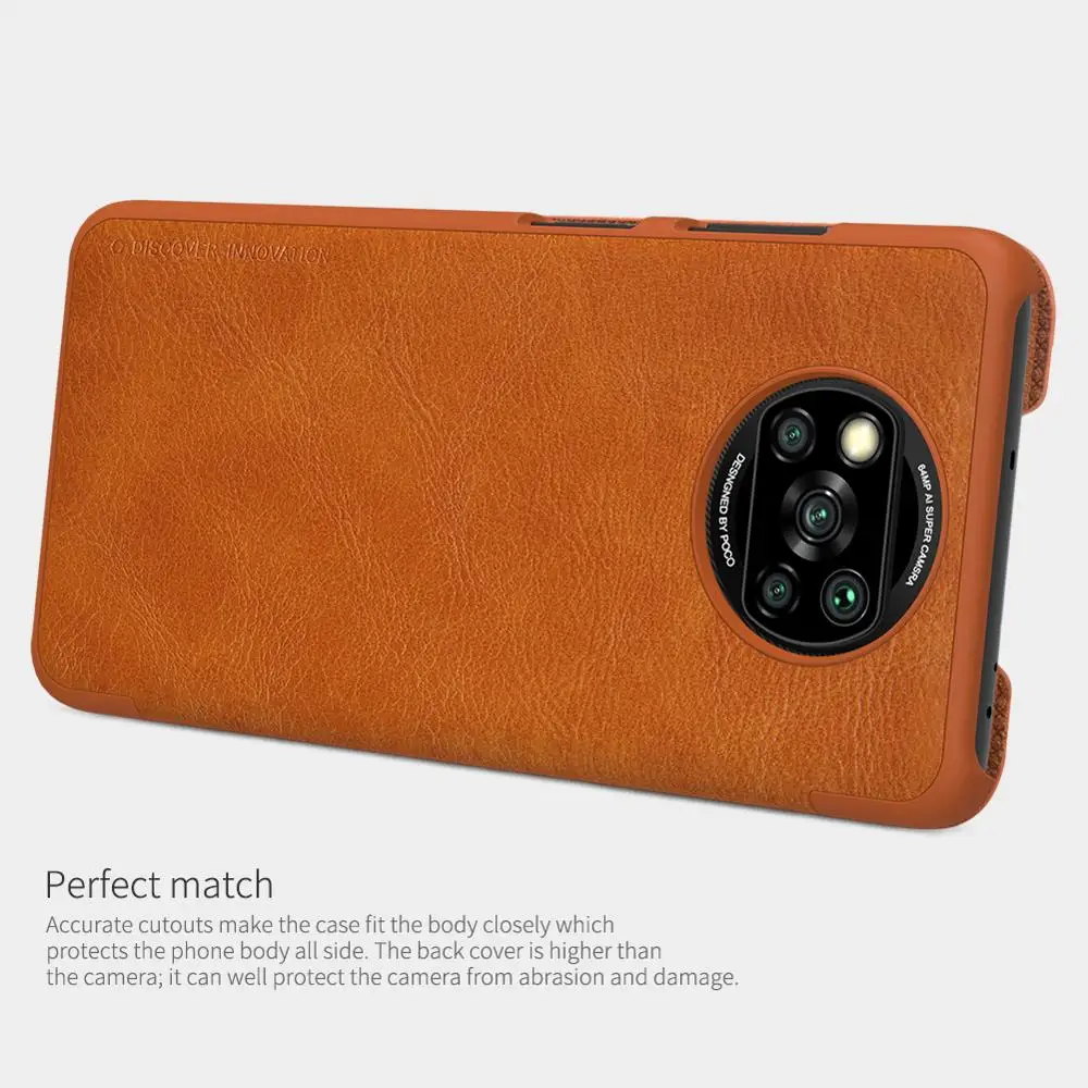 Чехол для Xiaomi Poco F2 Pro /Poco X3 Nfc серии NILLKIN Qin из искусственной кожи с откидной крышкой