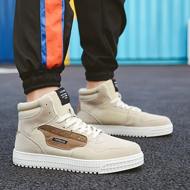 

2019 Spring New Style Hip Hop Korean-style High-top Board Shoe AJ1 MEN'S SHOES Students Korean-style Fashion Air Force One Shoes