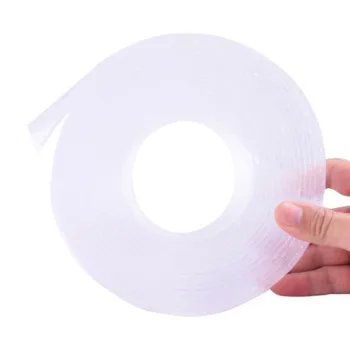 

Clear Traceless PU Gel Nano Tape Washable Free Cut Adhesive Gel Pads Double-Sided Non-Slip Removable Sticky Strips 2020