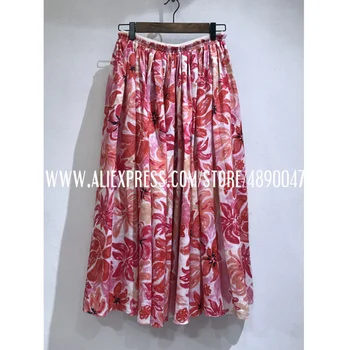 

Bohemian Colorful flower print Floral Skirt Long Skirt Lady Skirt Summer 2020 Elegant Female Street Clothing High Quality skirt