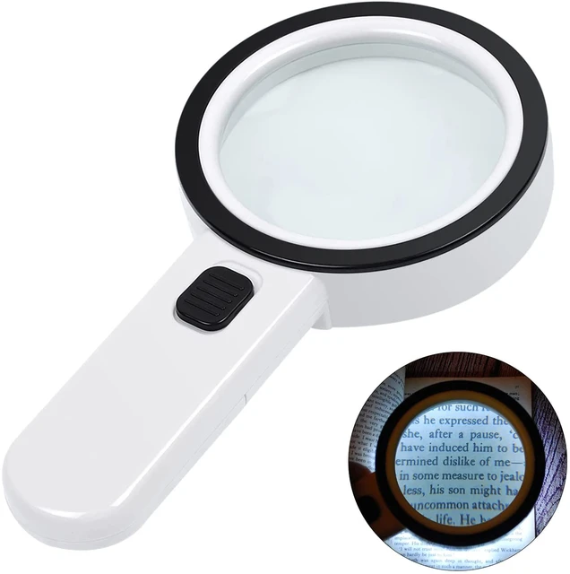 30x Desktop Magnifier Glass With LED Lights Optical Glass Lenses For  Maintenance And Reading Magnifying Glass - AliExpress