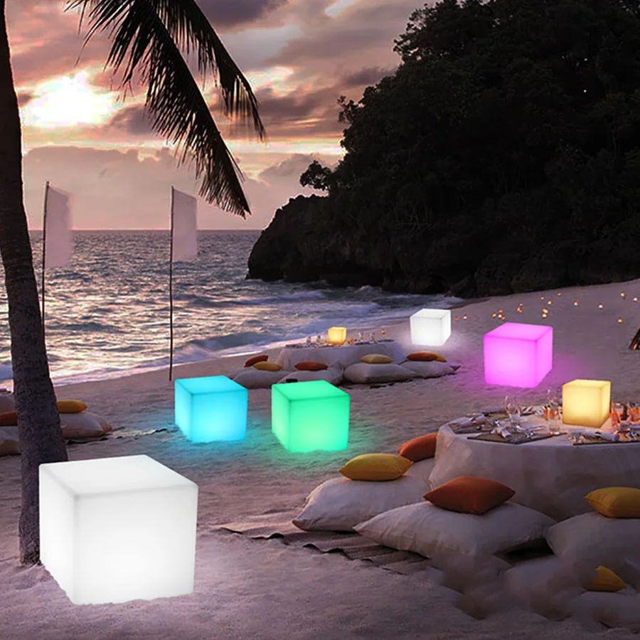 Conduziu a Luz Iluminada da Barra da Mobília a Cadeira Fresca do Cubo Conduziu a Lâmpada de Mesa Exterior do Tamborete de Ktv Cofe da Luz da Noite com Controle Remoto 10 - 30 40cm 4 Cadeira de bar com iluminação led, 10