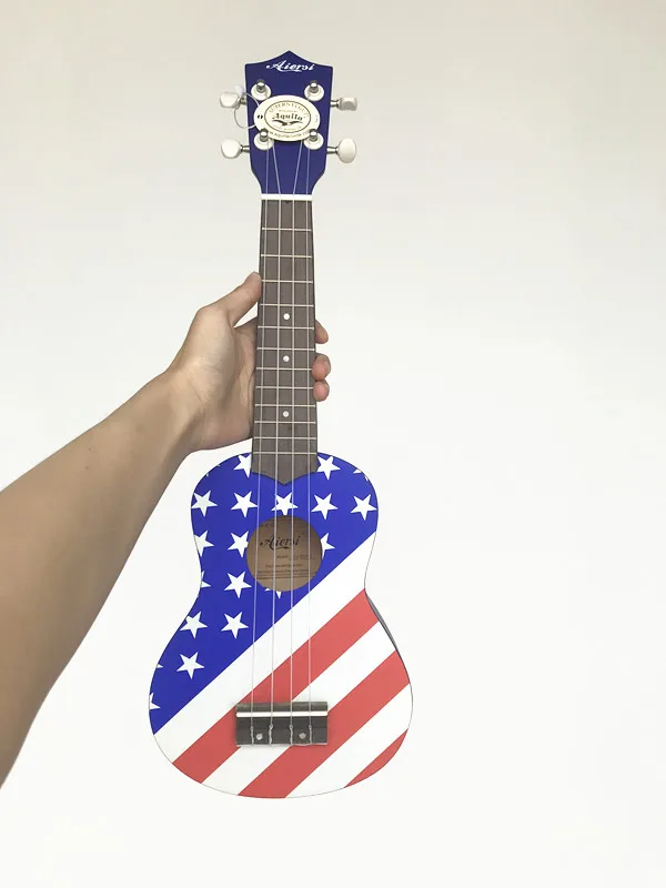 Укулеле сопрано с национальным флагом 21 дюйм по оптовой цене для