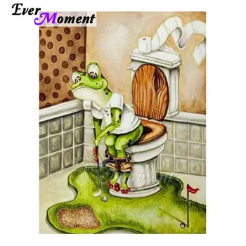 

Ever Moment Full Square Diamond Painting Cartoon Animal Toilet Frog Embroidery Cross Stitch Mosaic Art Craft DIY Gift 5L007