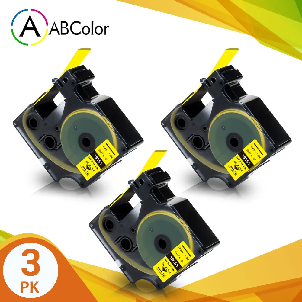 

3Pcs 18058 tape for DYMO Rhino IND Heat Shrink Tape 19mm 18058 Industrial Tape For DYMO Rhino 4200 Rhino 5200 5000 6000 Printer