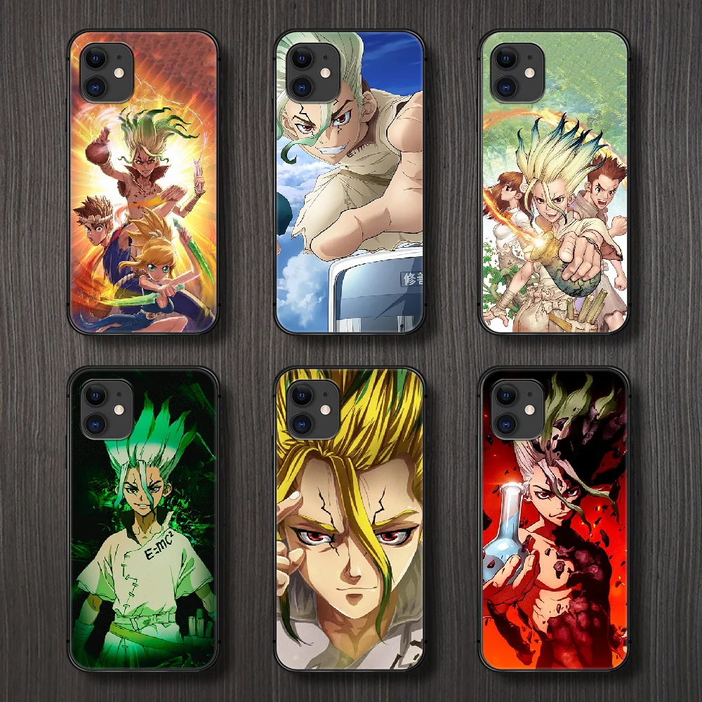 Чехол Dr STONE для телефона в стиле аниме корпус iphone 5 5s se 2 6 6s 7 8 plus X XS XR 11 PRO MAX черный