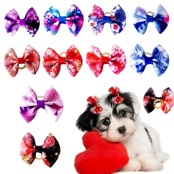 

Spring Pet Hair Bows for Puppy Yorkshirk Small Dogs Hair Accessories Grooming Bows Rubber Bands Dog Bows Pet Supplies